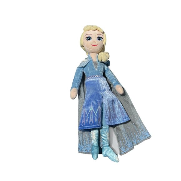 DISNEY TY SPARKLE Plush 16" Princess Elsa Doll Frozen 2 Blue Dress Cape Boots - Picture 1 of 6